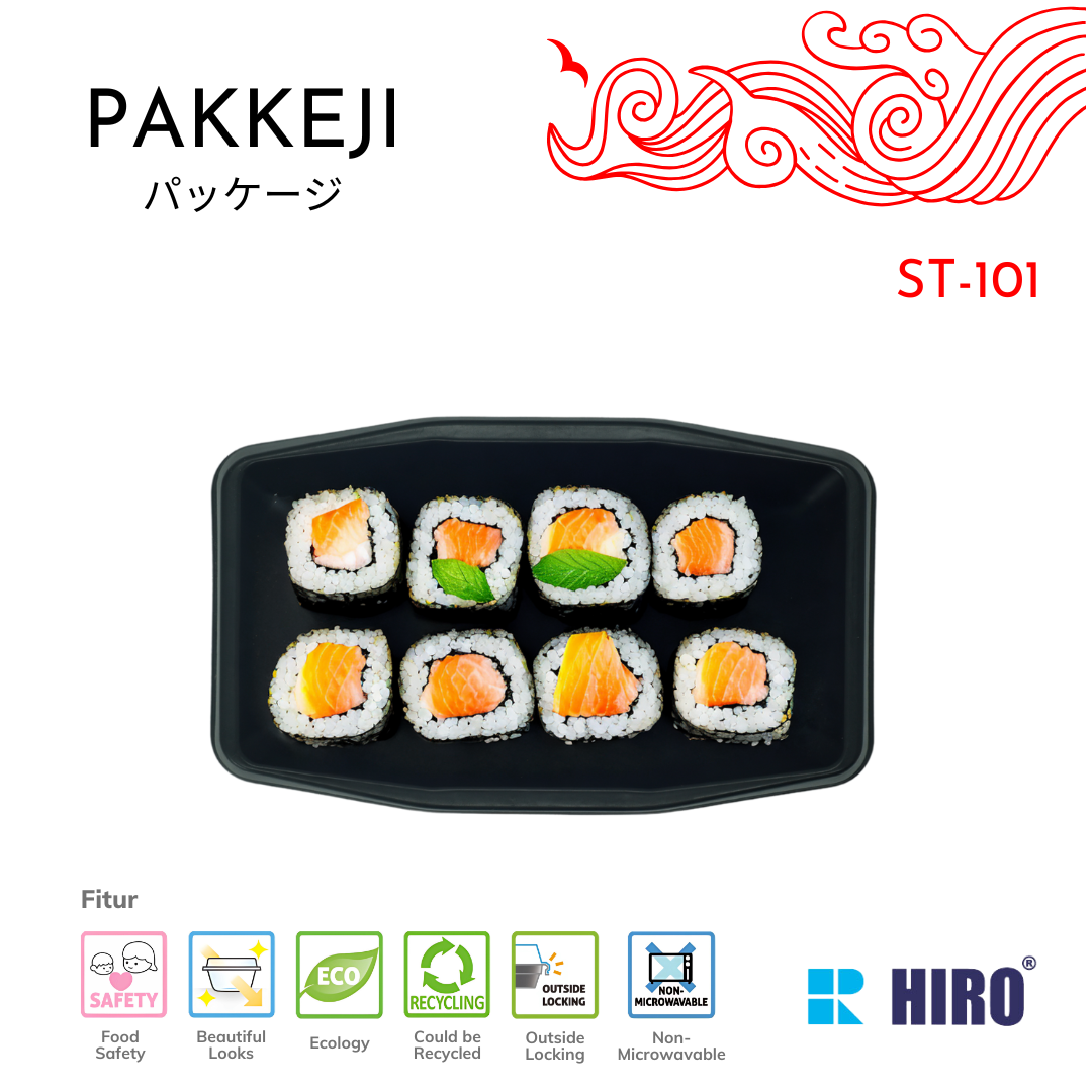 SUSHI TRAY - ST-101 BLACK - HIRO FOOD - Gambar 5