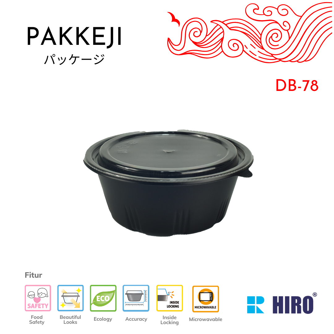 BOWL - DB-78 BLACK - HIRO FOOD