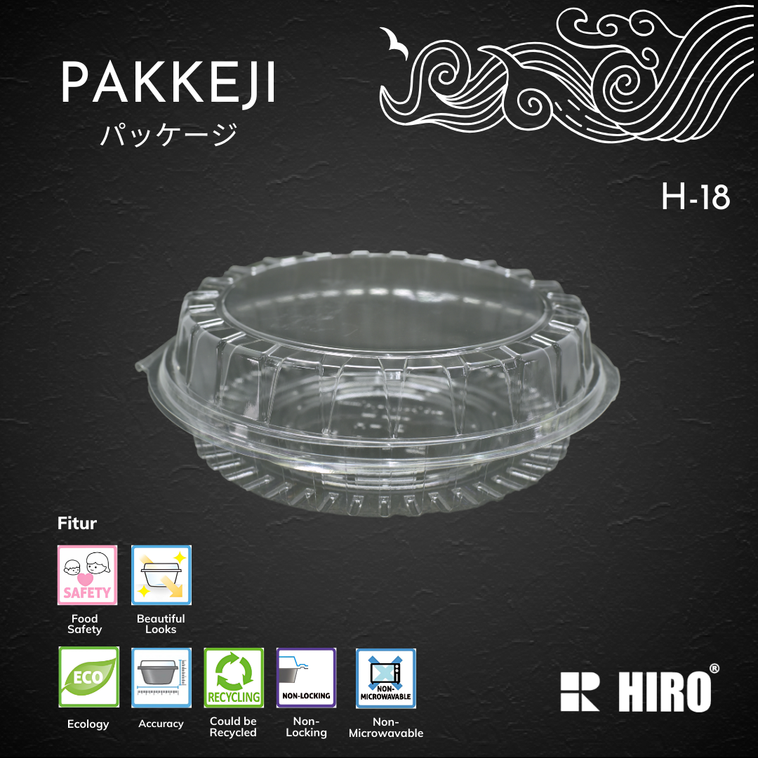 CAKE BOX - H-18 TRANSPARENT - HIRO FOOD