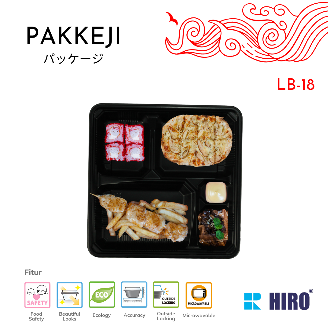 LUNCH BOX - LB-18 BLACK - HIRO FOOD - Gambar 4