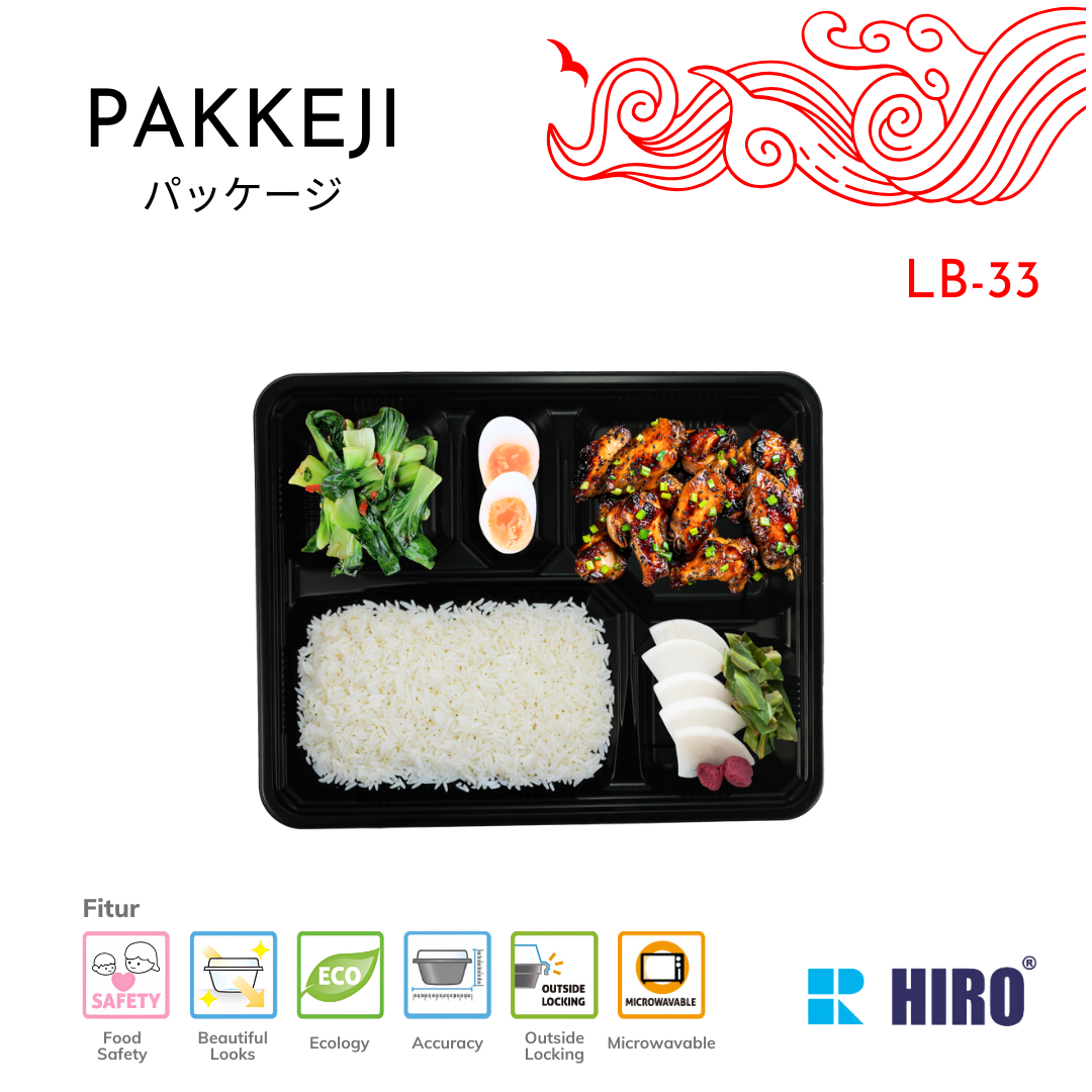 LUNCH BOX - LB-33 BLACK - HIRO FOOD - Gambar 4