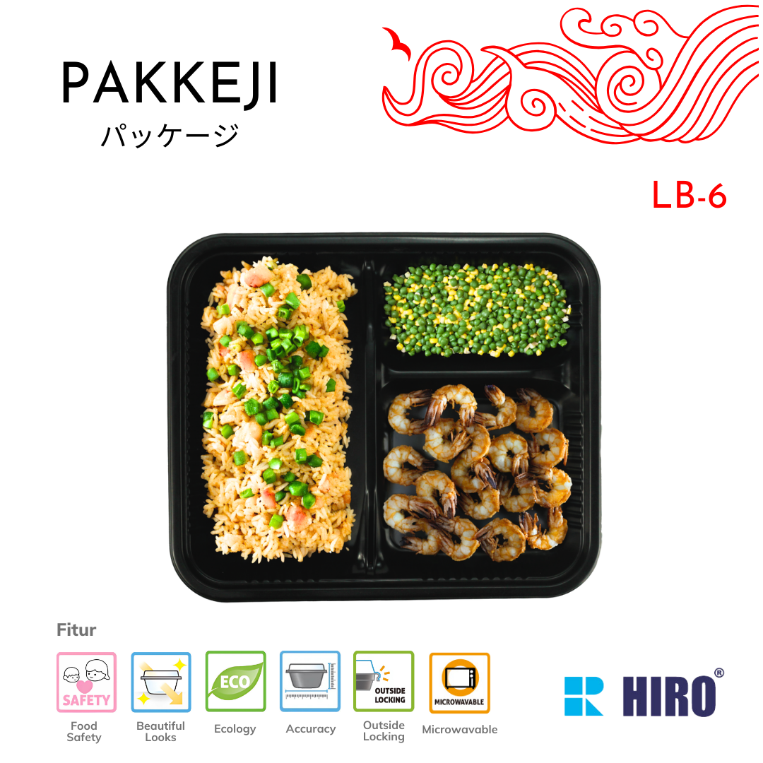 LUNCH BOX - LB-6 BLACK - HIRO FOOD - Gambar 4