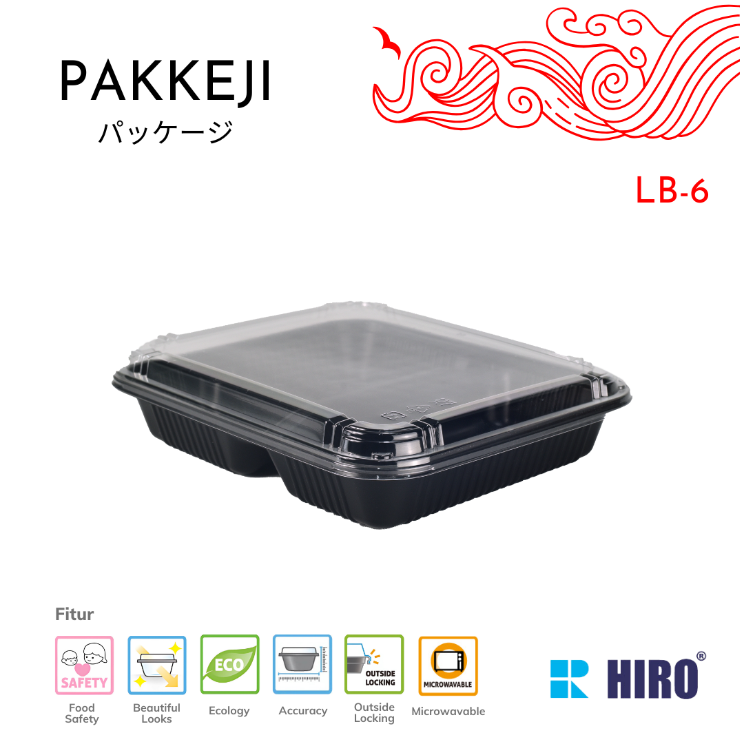 LUNCH BOX - LB-6 BLACK - HIRO FOOD