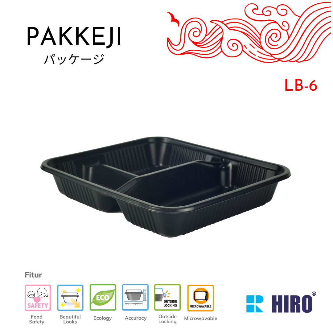 LUNCH BOX - LB-6 BLACK - HIRO FOOD - Gambar 2