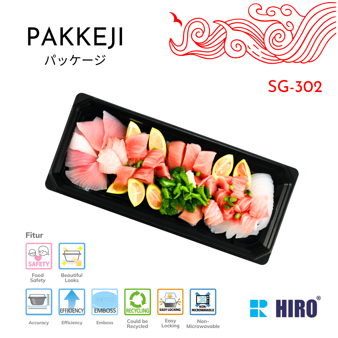SUSHI TRAY - SG-302 BLACK - HIRO FOOD - Gambar 4
