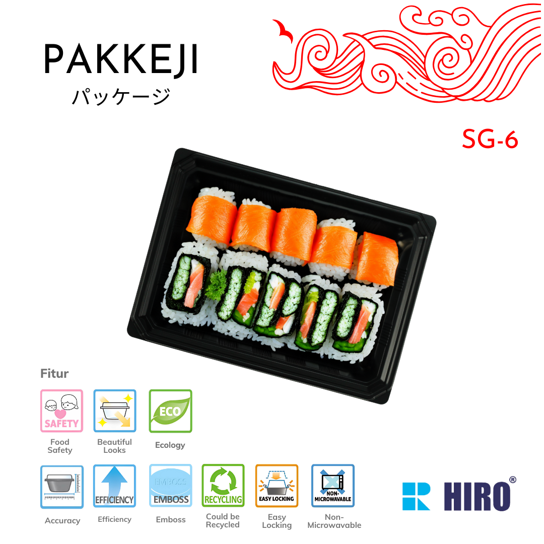 SUSHI TRAY - SG-6 BLACK - HIRO FOOD - Gambar 4