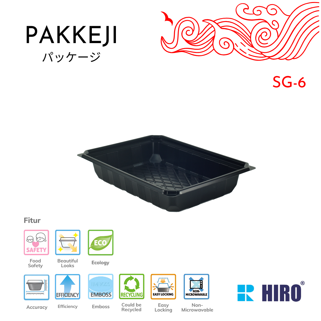 SUSHI TRAY - SG-6 BLACK - HIRO FOOD - Gambar 2