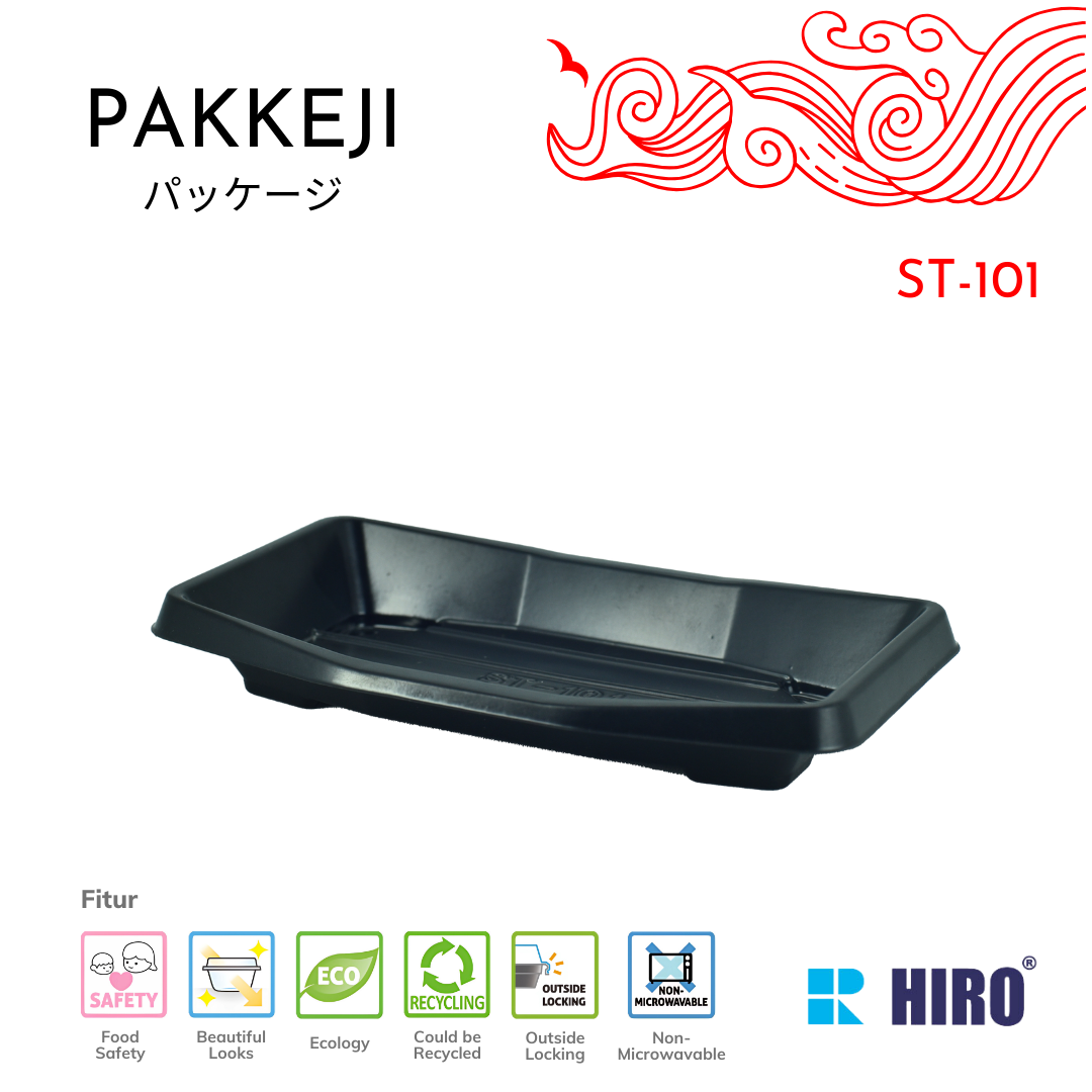 SUSHI TRAY - ST-101 BLACK - HIRO FOOD - Gambar 3