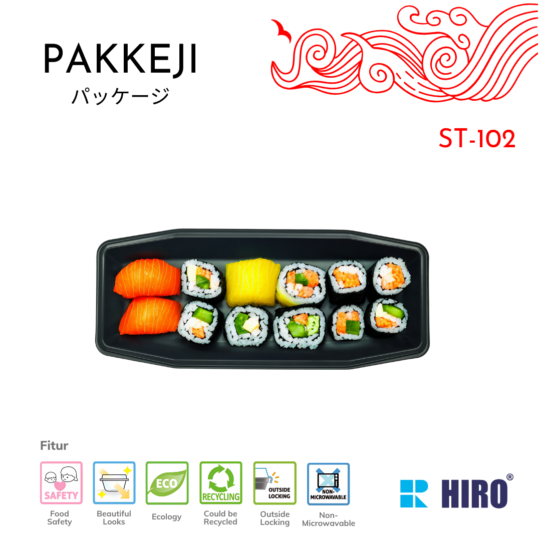 SUSHI TRAY - ST-102 BLACK - HIRO FOOD - Gambar 4
